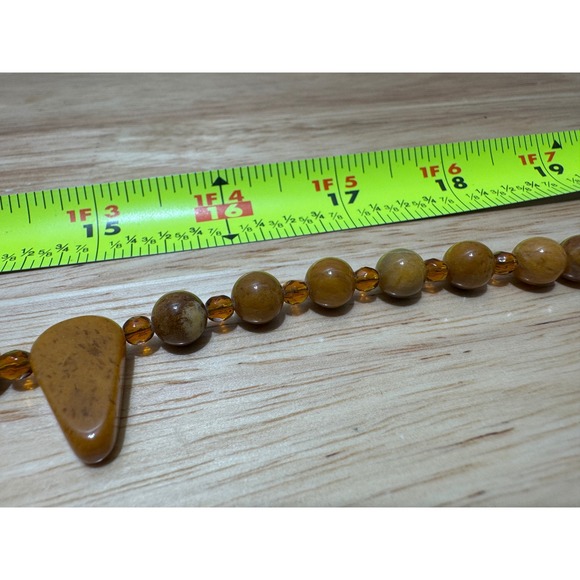 Vintage 19" Polished Beaded Agate Necklace and Earrings Set - Picture 16 of 16